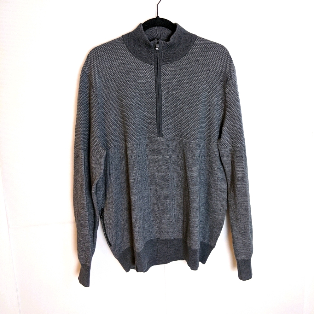 QOR Merino Wool Half Zip Pullover Sweater XL